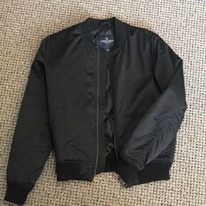 American Eagle Black Bomber Jacket Size Small
